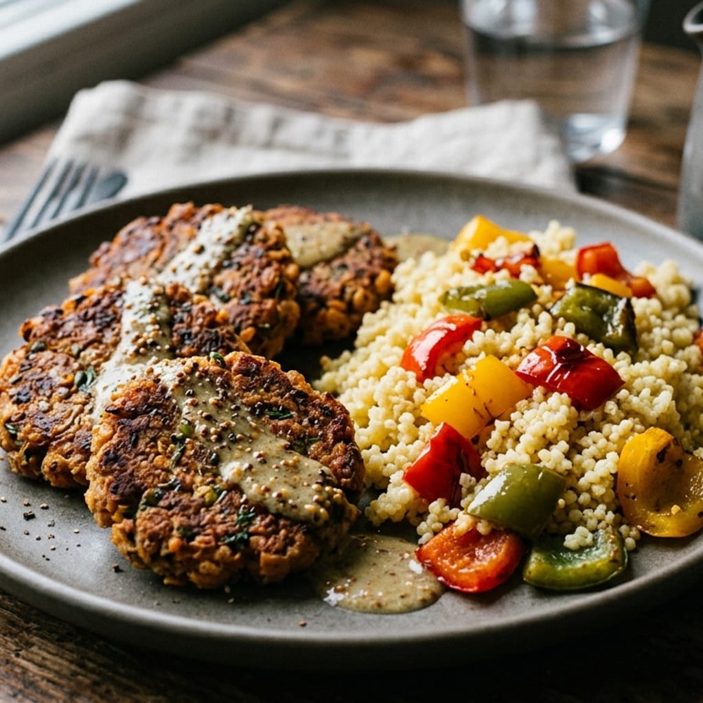 Roston sült vörös lencse – köles, kaliforniai paprika